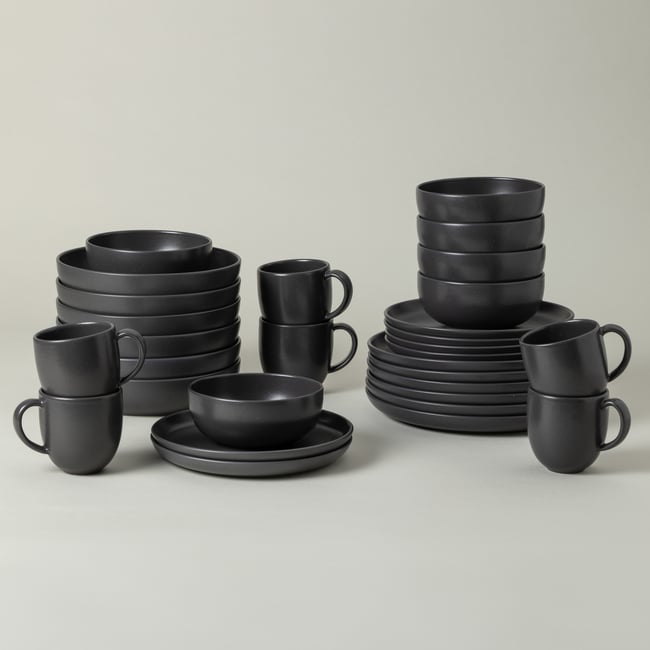 Set Table 30 Pièces avec Tasse Pacifica by Casafina Couleur seed grey <span itemprop=