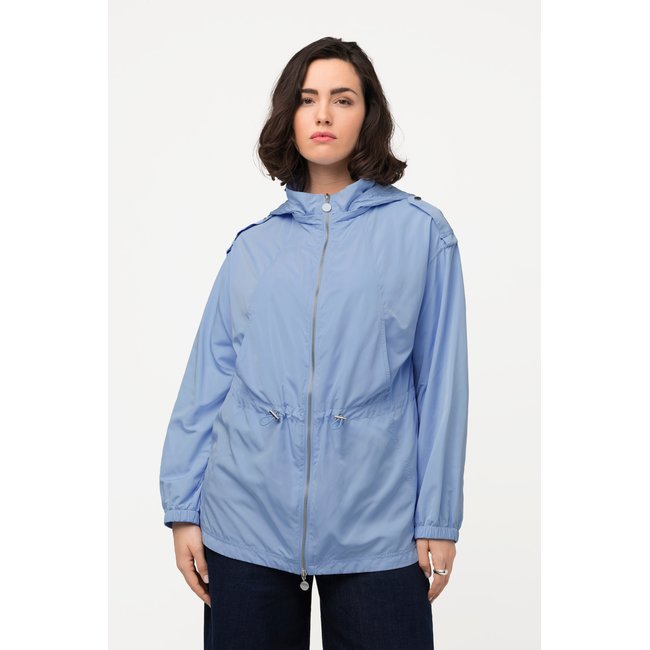 Veste, col montant, cordon coulissant bleu clair <span itemprop=