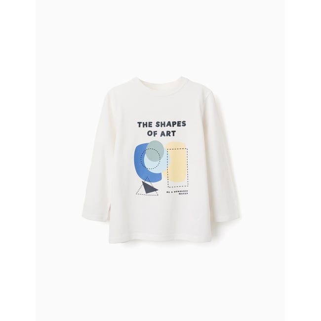 T-shirt en coton à manches longues avec imprimé Shapes - ZIPPY