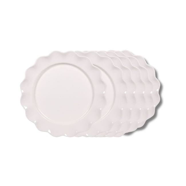 Assiette à dessert beige Agra 21 cm (lot de 6) Couleur crème / ivoire <span itemprop=