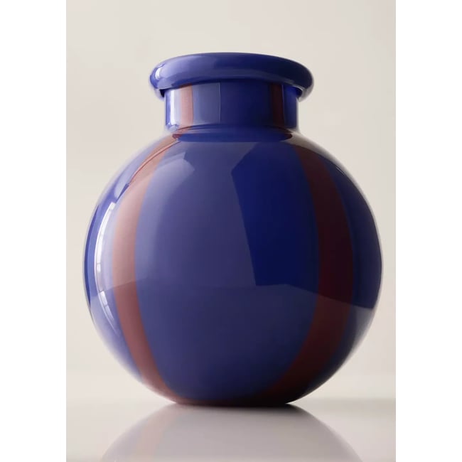 Vase 100 % cristal bicolore Couleur bleu encre <span itemprop=