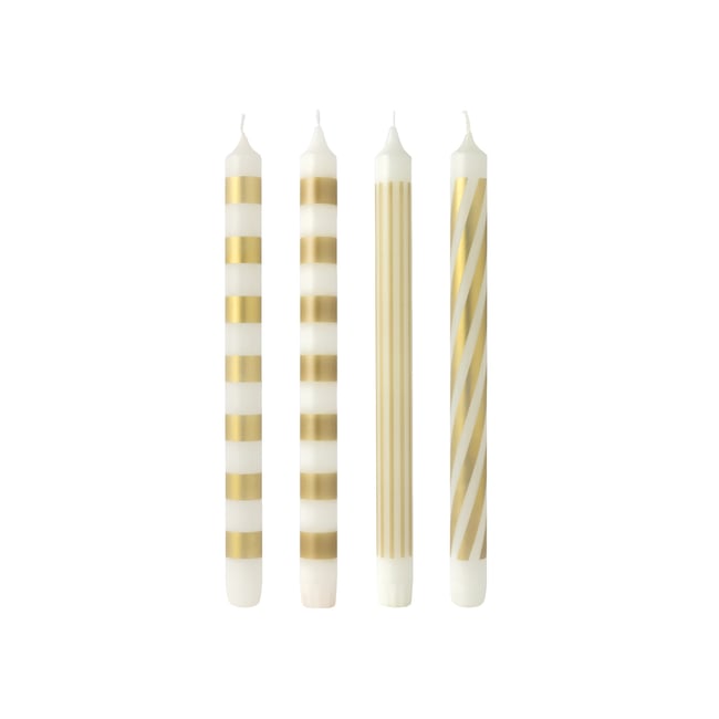 Bougies Longues Blanc/Doré, 4 Pièces CHRISTMAS CHIC - VILLEROY & BOCH