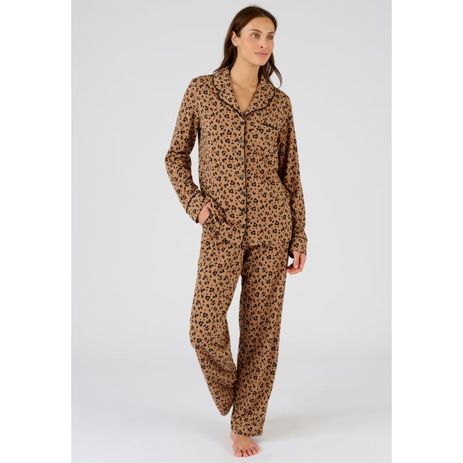 Pyjama en maille jersey Thermolactyl marron animalier <span itemprop=