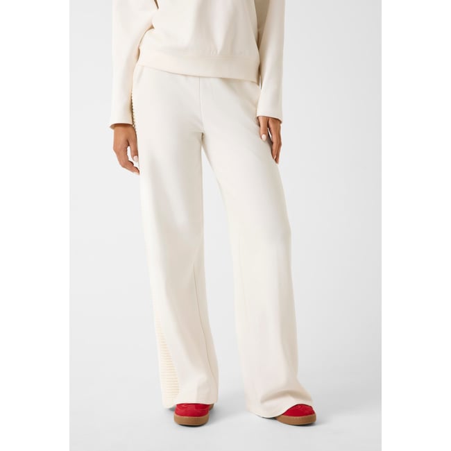 Pantalon Survêtement Palazzo Sequin Jambe Large crème <span itemprop=