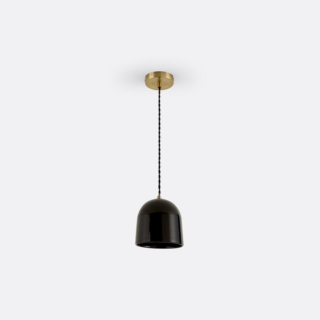 Suspension en céramique Ø15 cm, Nilana Couleur noir <span itemprop=