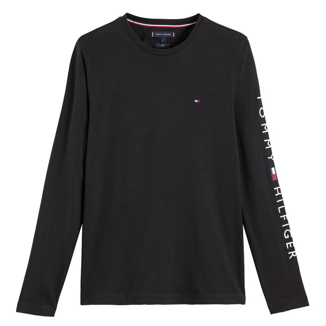 T-shirt manches longues Tommy Logo  noir <span itemprop=