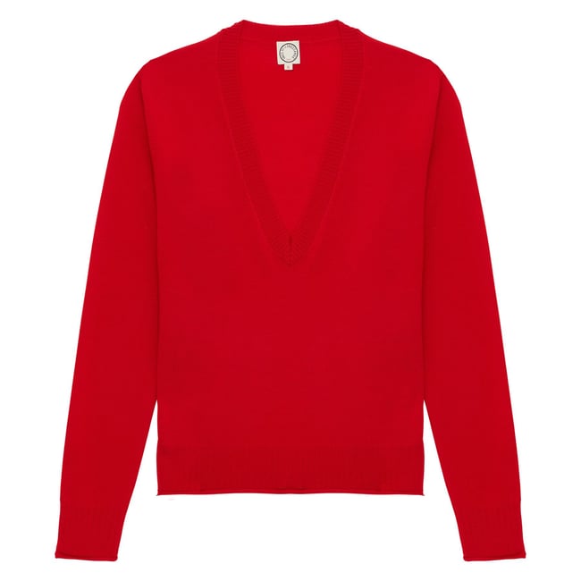 Pull Morcant en coton rouge red <span itemprop=