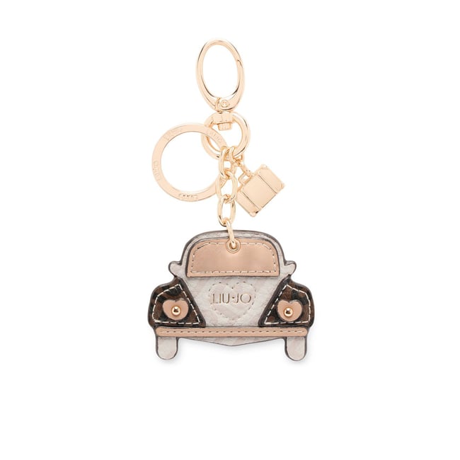 Porte-clés avec voiture crème <span itemprop=