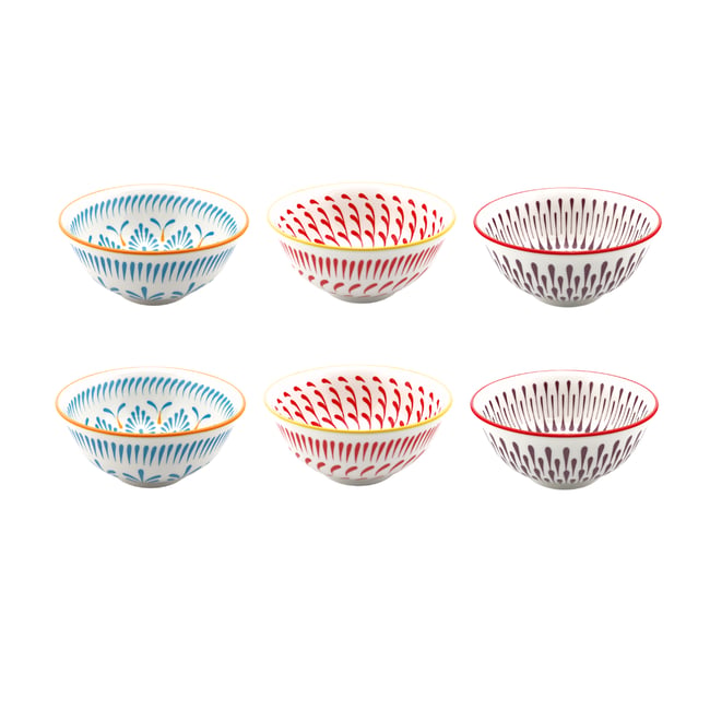 Lot de 6 bols médiums, KYOTO Couleur multicolore <span itemprop=