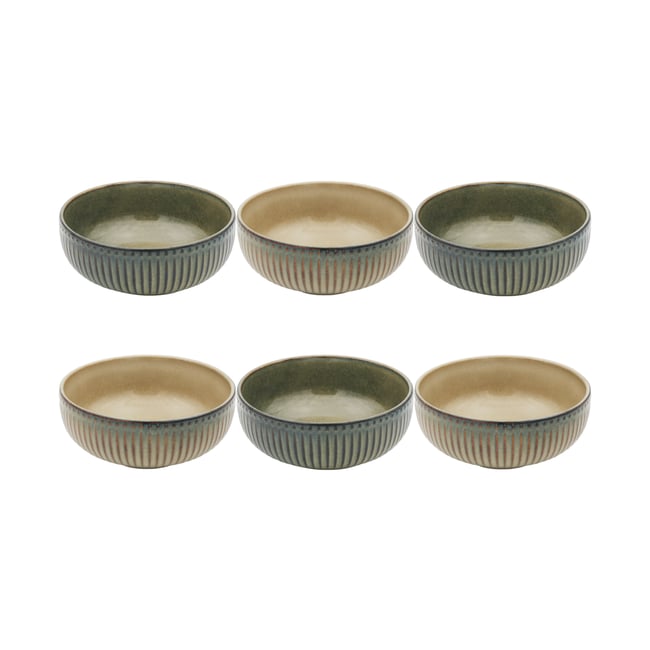 Lot de 6 assiettes creuses, TERRALHA Couleur beige <span itemprop=