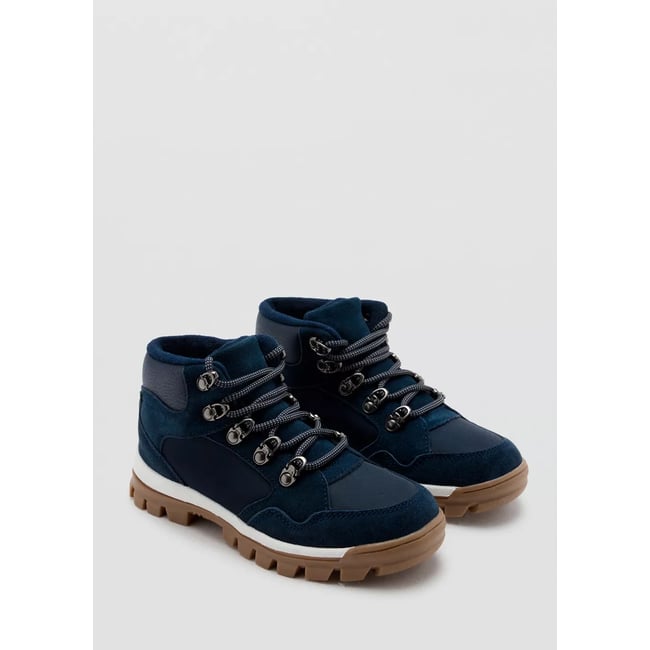 Bottes lacets élastiques bleu marine <span itemprop=