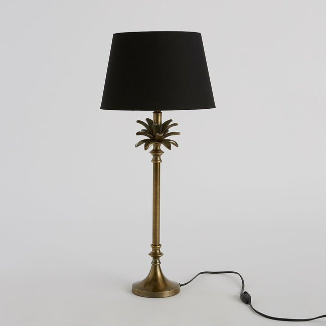 Pie de lámpara de mesa de palmera Yvor latón <span itemprop=