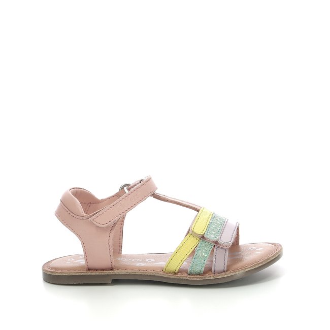 Diamanto Leather Sandals with Touch 'n' Close Fastening, pink, KICKERS