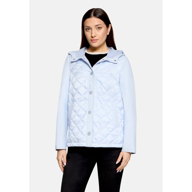 Veste outdoor à capuche ether blue melange <span itemprop=