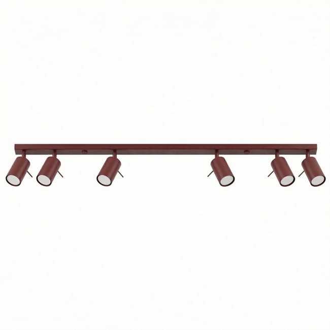 Plafonnier Acier Bordeaux GU10 6 RING Couleur bordeaux <span itemprop=