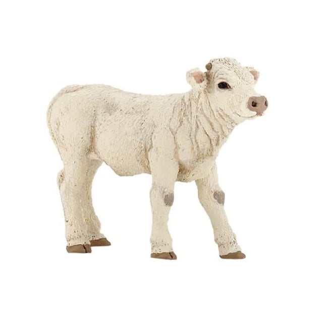 Figurine Veau charolais beige <span itemprop=