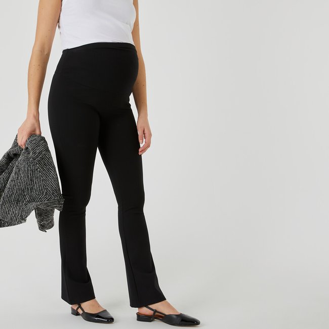 Bootcut-Hose für die Schwangerschaft, Milano-Strick schwarz <span itemprop=