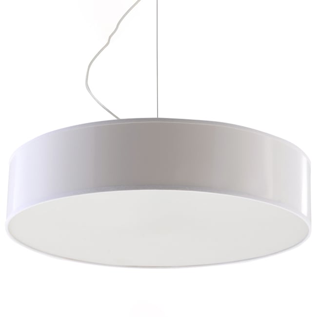 Suspension PVC Blanc E27 3 Arena Couleur blanc <span itemprop=