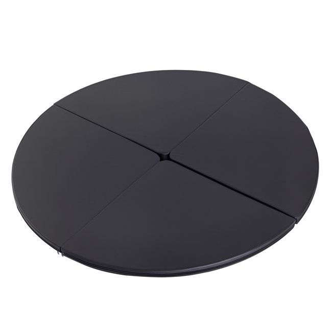 Tapis de pole dance pliable Ø 150 cm épaisseur 5 cm PVC noir noir <span itemprop=