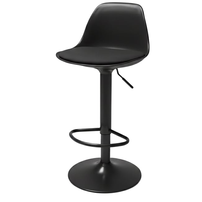 Tabouret de bar avec dossier noir réglable 38.5x39.5x102cm Couleur v002228 <span itemprop=