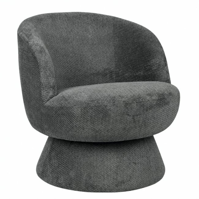 Fauteuil pivotant rétro tissu chenille IENA - PIER IMPORT