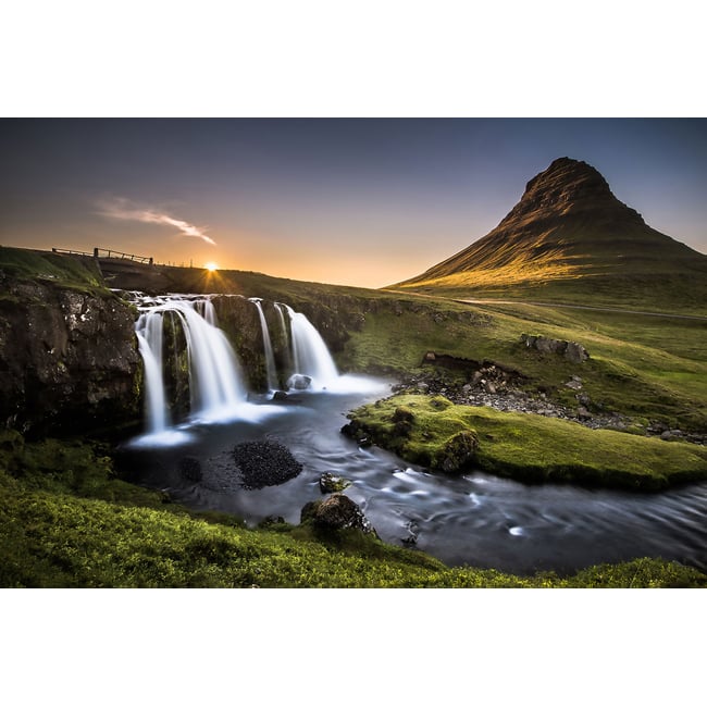 Tableau cascade o - kirkjufell islande - HEXOA