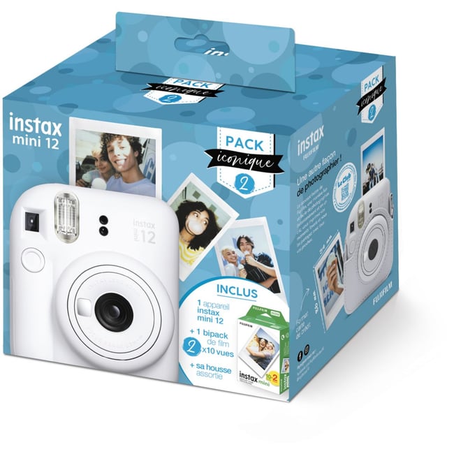 Appareil photo Instantané Pack iconique instax mini 12 Blanc - FUJIFILM