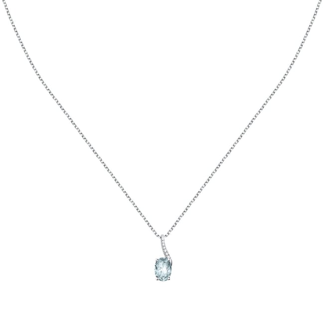Collier en or blanc 750 ACQUAMARINA argent <span itemprop=