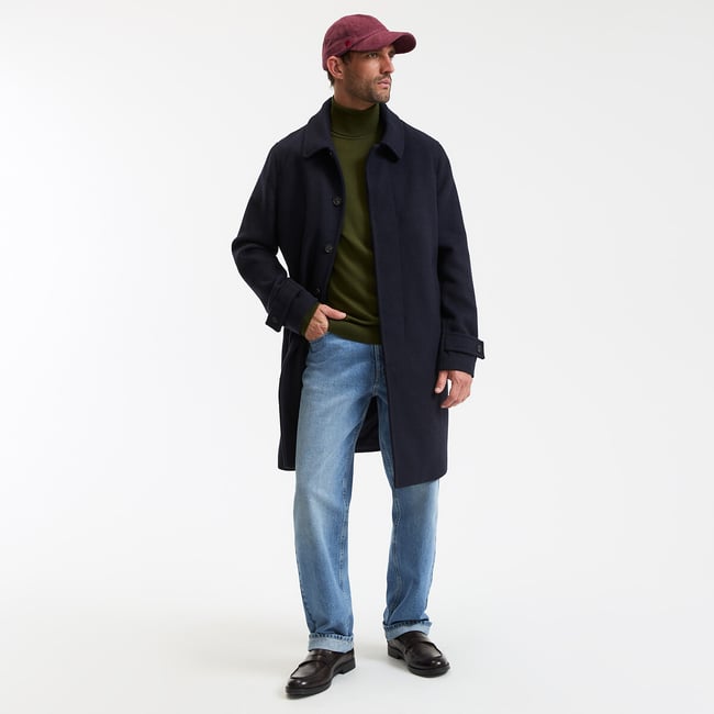 Пальто из шерстяного микса VIRGIL / ВИРДЖИЛ cиний темный LA REDOUTE COLLECTIONS