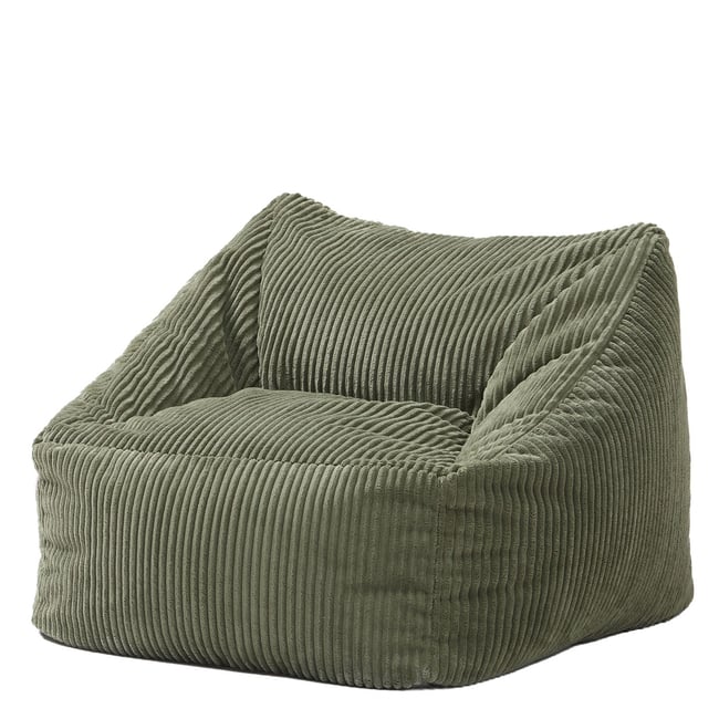 Pouf de salon, velours côtelé, JON Couleur vert khaki <span itemprop=