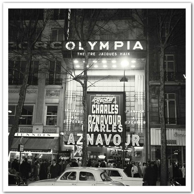 Affiche de Paris noir et blanc, L'Olympia - HEXOA