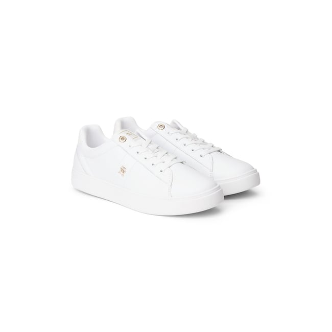 Baskets en cuir COURT ELEVATED blanc <span itemprop=