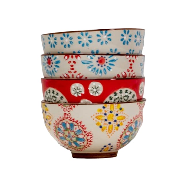 Bols en céramique (lot de 4) Bohemian Couleur multicolore <span itemprop=