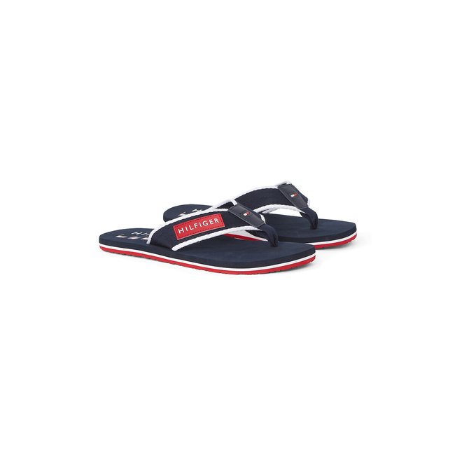 Chinelos Patch Hilfiger Beach marinho <span itemprop=