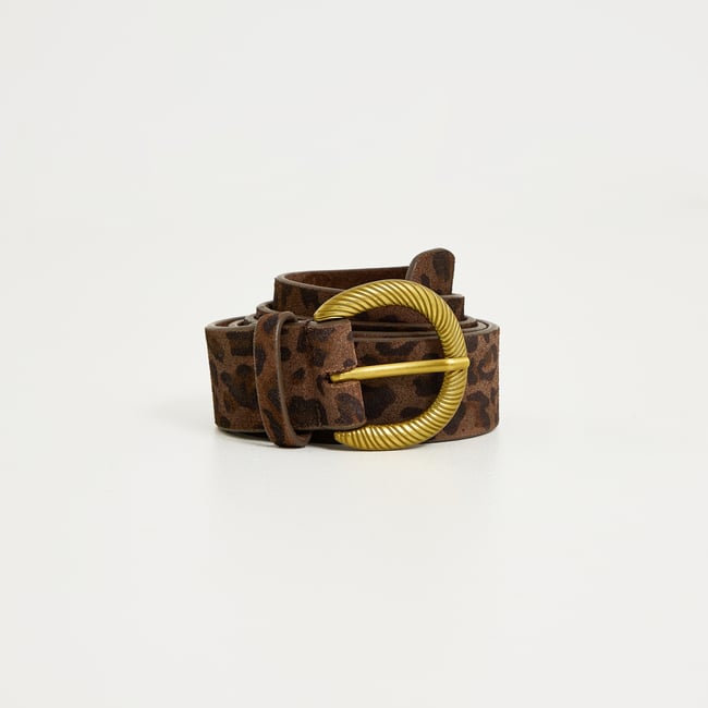 Ceinture croûte de cuir marron <span itemprop=