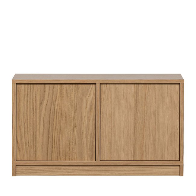 Meuble TV 2 portes en bois L77cm- MODULAIR Couleur bois clair <span itemprop=