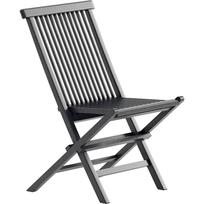 Chaise de jardin pliante en teck KOYOO noir <span itemprop=