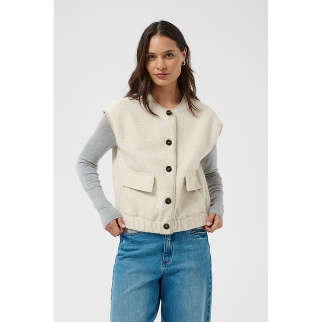 Manteau blanc whisper white melange <span itemprop=