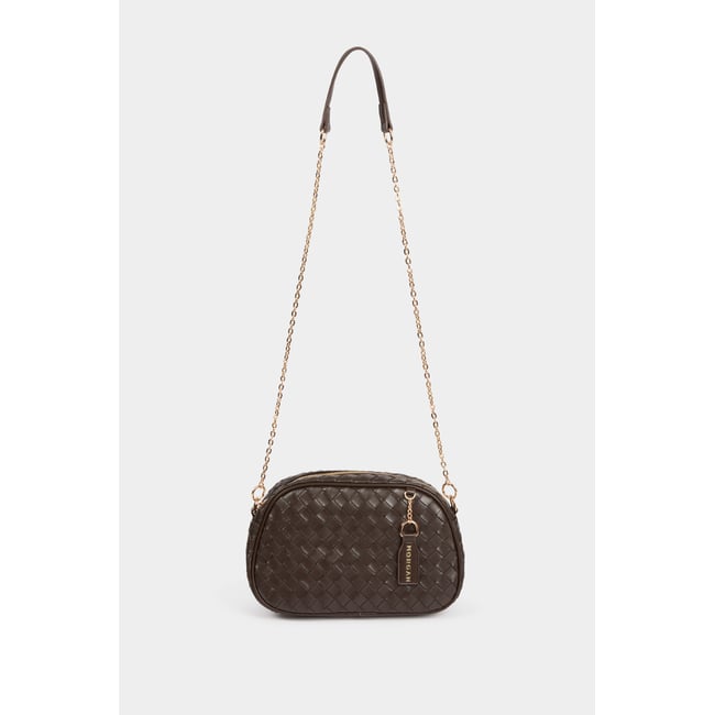 Sac tressé marron foncé <span itemprop=