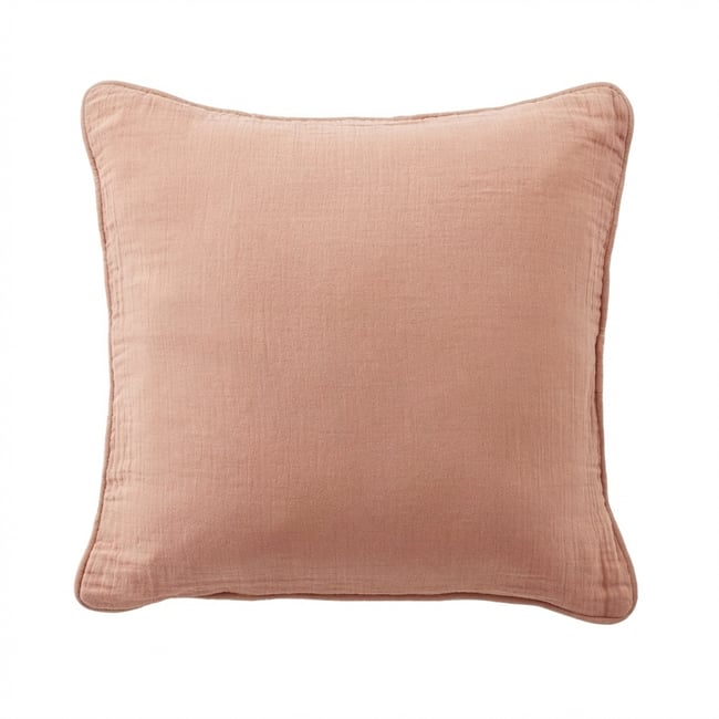Coussin carré déhoussable 45x45 cm Gaze de Coton Hampton Bay bay <span itemprop=