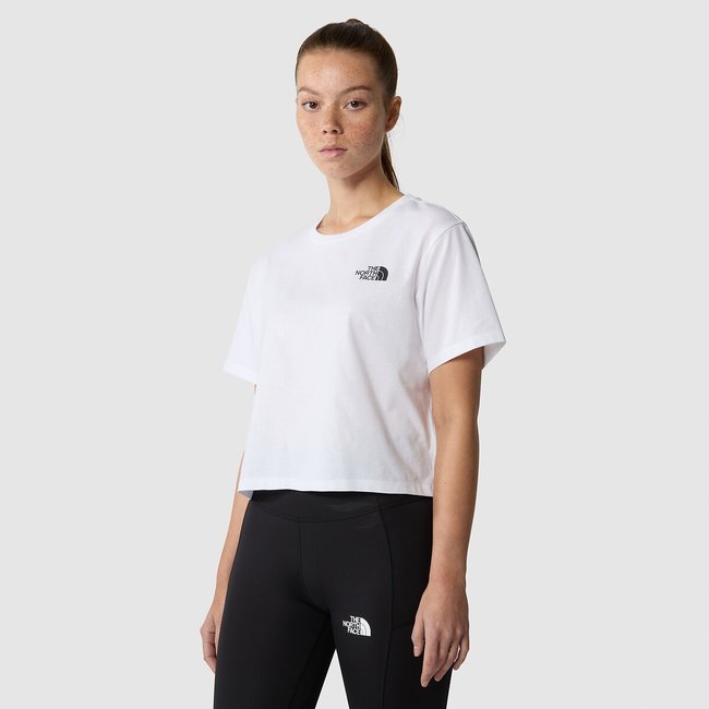 Camiseta de manga corta ligeramente crop Simple Dome blanco <span itemprop=
