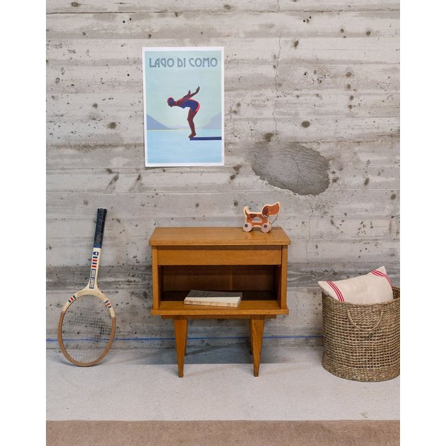 Table de chevet scandinave Maïa N°1468 - Bon état Couleur bois clair <span itemprop=