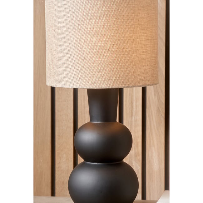 Arielle Curved Bottle Ceramic Table Lamp, black, ÉDITÉ