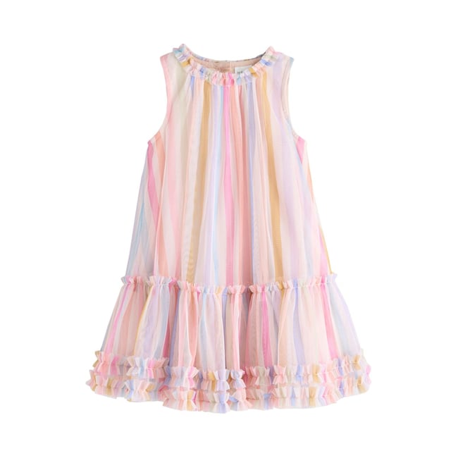 Robe de soirée en tulle arc-en-ciel <span itemprop=
