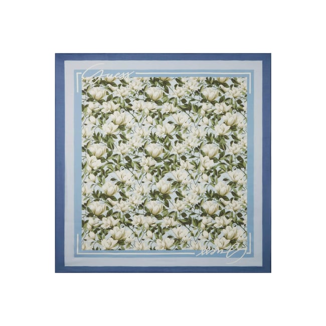 Écharpe En Mélange De Laine bleu floral <span itemprop=