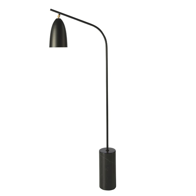 Lampadaire en marbre et acier Couleur noir <span itemprop=
