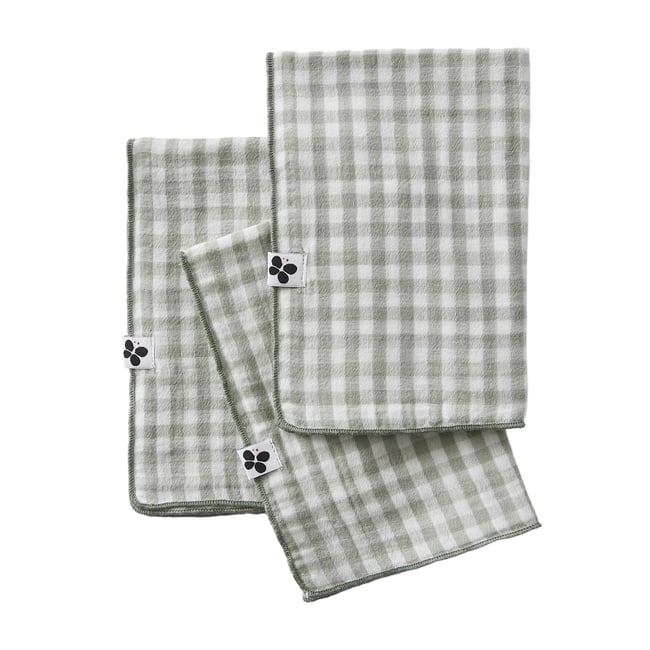 3 Serviettes de table en gaze de coton Vickie vichy - EDEN