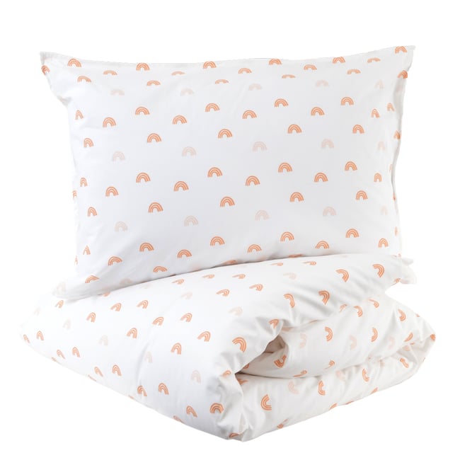 Parure de couette bébé coton bio RAINBOW ecru <span itemprop=