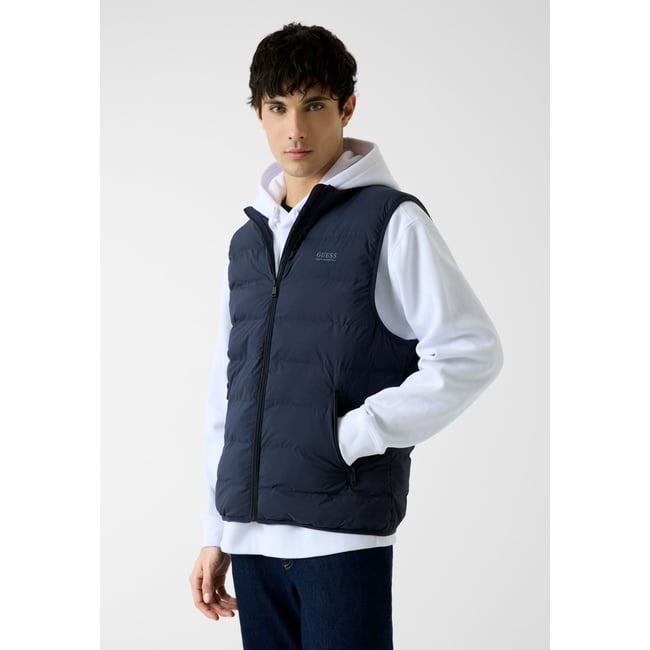 Doudoune Sans Manches bleu foncé <span itemprop=