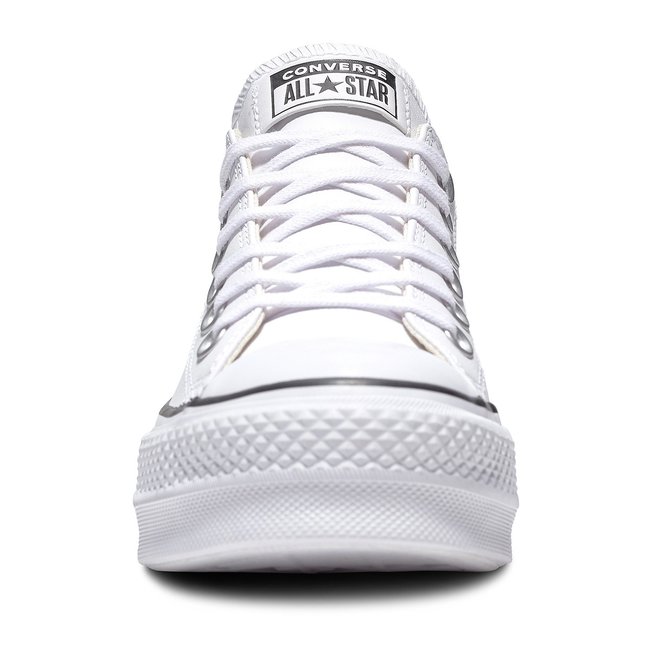 Chuck taylor all star lift leather ox flatform trainers white Converse La Redoute